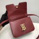 Small Leather TB Bag Small Burgundy High