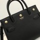 Mini Leather Two-handle Title Bag Black High