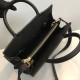 Mini Leather Two-handle Title Bag Black High