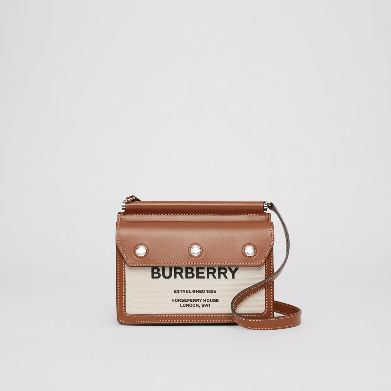 Mini Horseferry Print Title Bag with Pocket Detail Malt Brown High