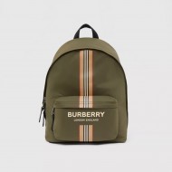 Logo and Icon Stripe Print ECONYL® Backpack Dark Olive Green High