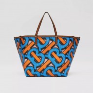 Mini Monogram Print E-canvas Beach Tote Bright cobalt High