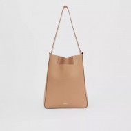 Small Leather Basket Bag Camel High