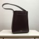 Small Leather Basket Bag Burgundy High