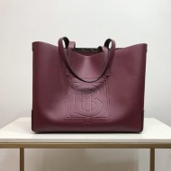 Burberry Leather Tote Burgundy High