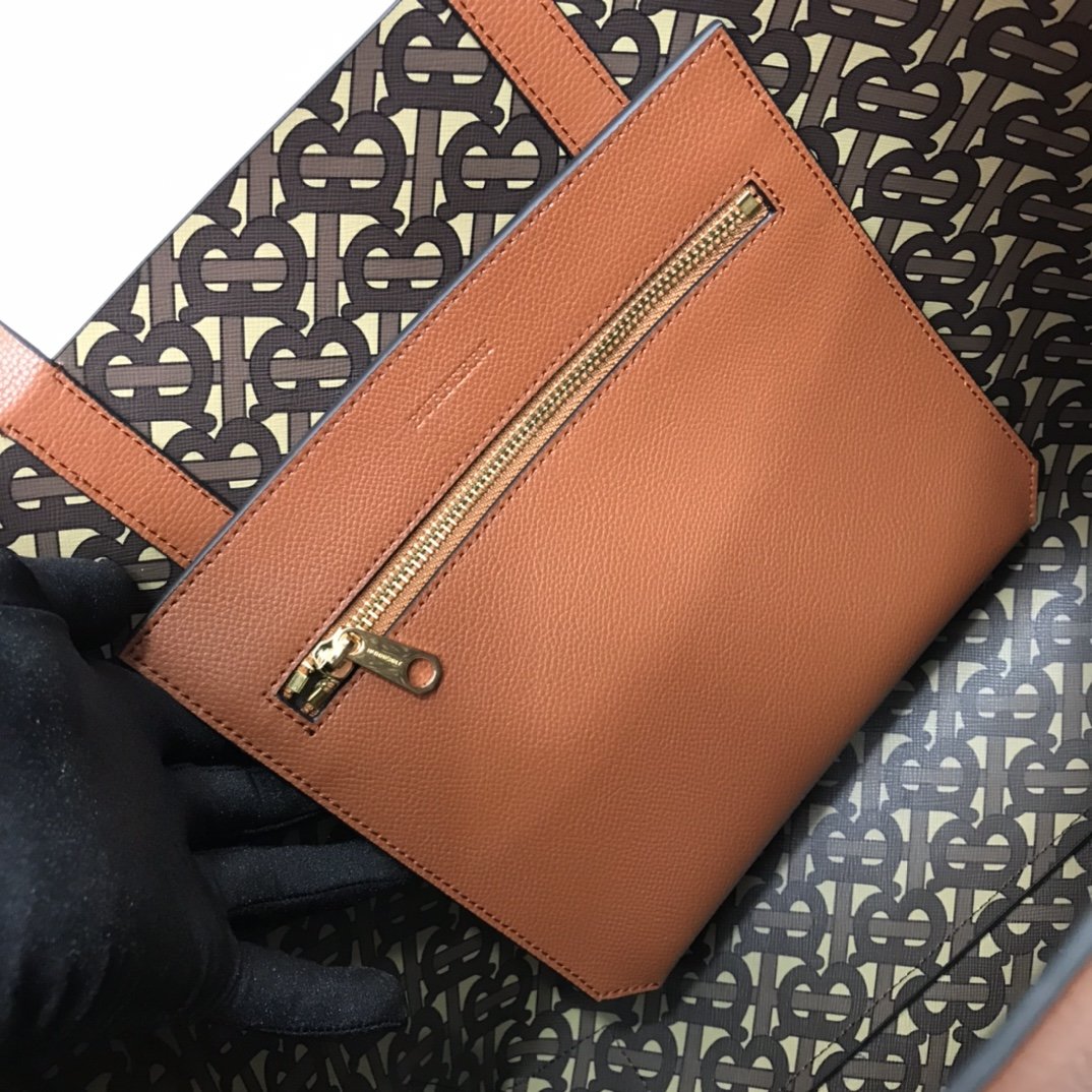 Burberry Leather Tote Brown High