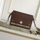 Leather and Vintage Check Note Crossbody Bag Tan High