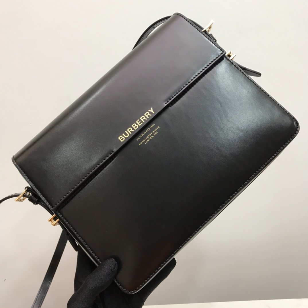 Large Leather Grace Bag Black High