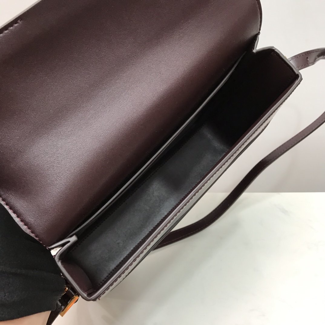 Large Leather Grace Bag Burgundy High