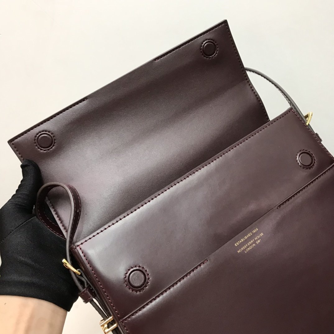 Large Leather Grace Bag Burgundy High