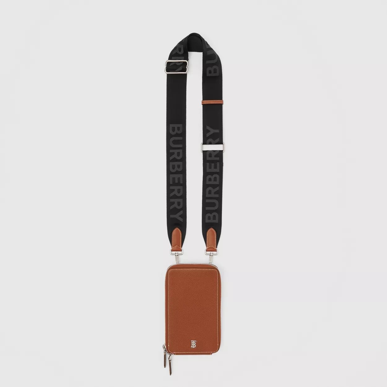 Grainy Leather Phone Case with Detachable Strap Tan High