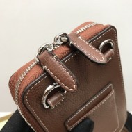 Grainy Leather Phone Case with Detachable Strap Tan High