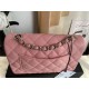 Mini CLASSIC HANDBAG Grained Calfskin Pink Silver Metal A