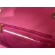 Mini CLASSIC HANDBAG Grained Calfskin Fuchsia Gold Metal A