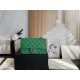 Mini CLASSIC HANDBAG Grained Calfskin Green Silver Metal A