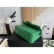 Mini CLASSIC HANDBAG Grained Calfskin Green Silver Metal A