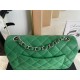 Mini CLASSIC HANDBAG Grained Calfskin Green Silver Metal A