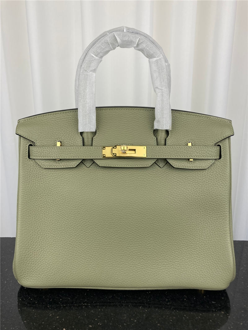 Hermes Birkin 25/30/35cm Bag Togo Leather In Sage Green WAX High