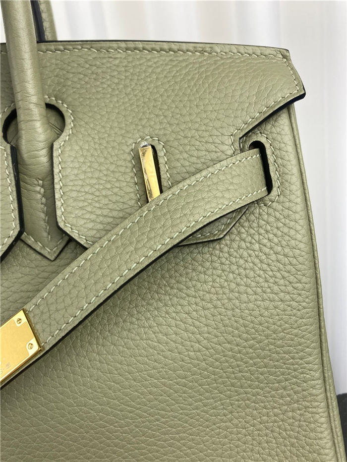 Hermes Birkin 25/30/35cm Bag Togo Leather In Sage Green WAX High