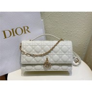 BOLSO MISS DIOR TOP HANDLE Cannage Lambskin White High