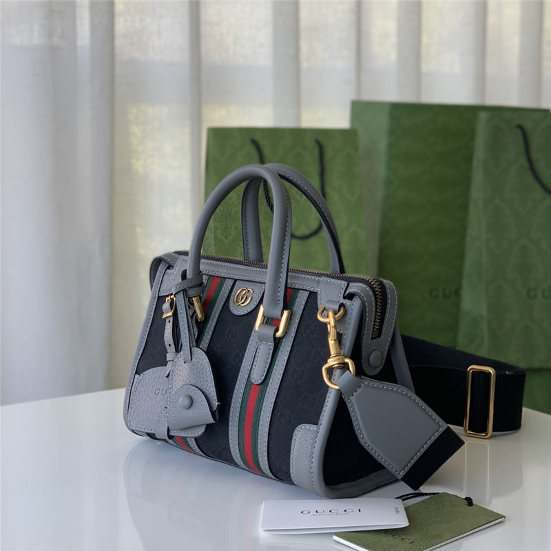 Gucci Mini canvas top handle bag 715771 Grey/Black High