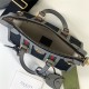 Gucci Mini canvas top handle bag 715771 Grey/Black High