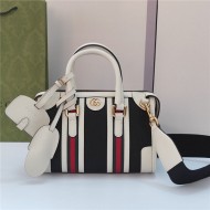 Gucci Mini canvas top handle bag 715771 White/Black High