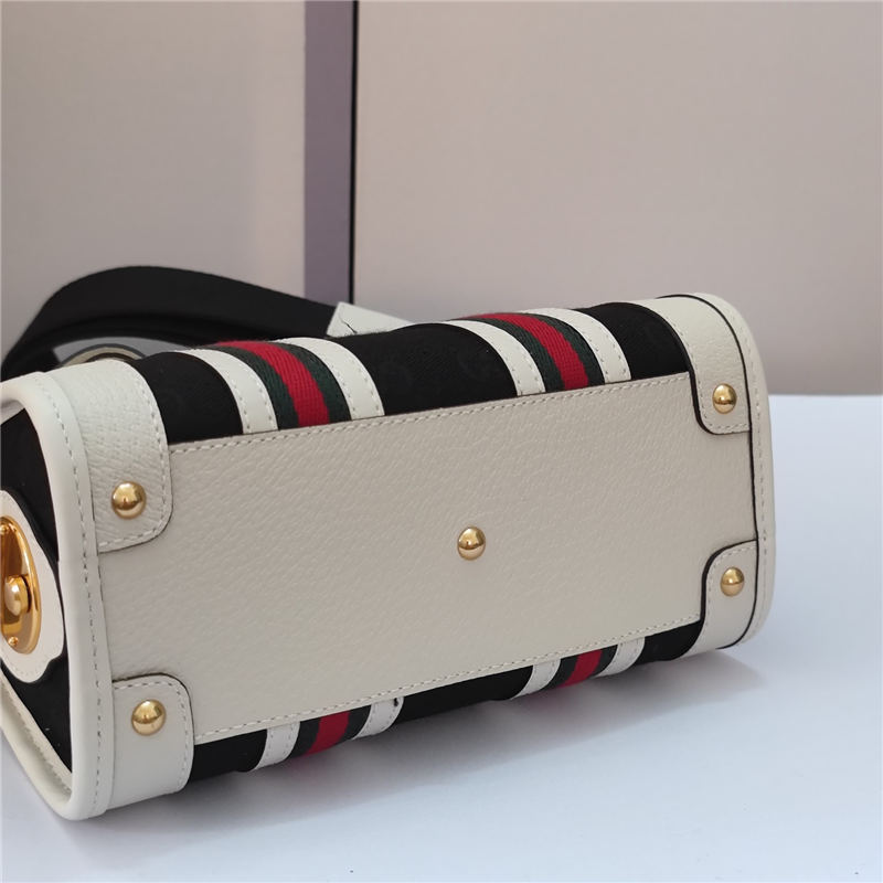 Gucci Mini canvas top handle bag 715771 White/Black High