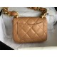 MINI FLAP BAG AS3213 Lambskin & Gold-Tone Metal Caramel A