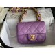 MINI FLAP BAG AS3213 Lambskin & Gold-Tone Metal Purple A