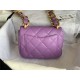 MINI FLAP BAG AS3213 Lambskin & Gold-Tone Metal Purple A