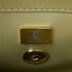 SMALL FLAP BAG WITH TOP HANDLE Grained Calfskin & Gold Metal Mustard A