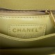 MINI FLAP BAG WITH TOP HANDLE Grained Calfskin & Gold Metal Mustard A