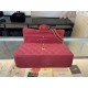 Medium CLASSIC HANDBAG Grained Calfskin Rose Red Gold Metal A