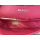 Medium CLASSIC HANDBAG Grained Calfskin Rose Red Silver Metal A