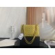 Medium CLASSIC HANDBAG Chevrons Pattern Lambskin Yellow Gold Metal A