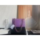 Medium CLASSIC HANDBAG Chevrons Pattern Lambskin Purple Gold Metal A