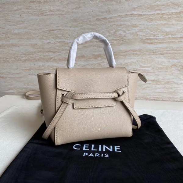 Celine Pico Belt Bag In Light Taupe Grained Calfskin High