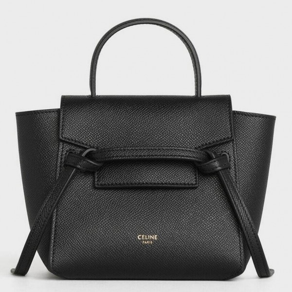 Celine Pico Belt Bag In Black Grained Calfskin High