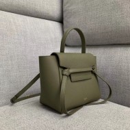 Celine Nano Belt Bag In Army Green Grained Calfskin High