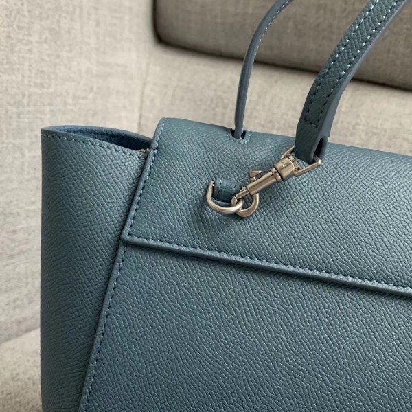 Celine Nano Belt Bag In Slate Blue Grained Calfskin High