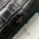 Celine Nano Belt Bag In Black Crocodile Embossed Calfskin High