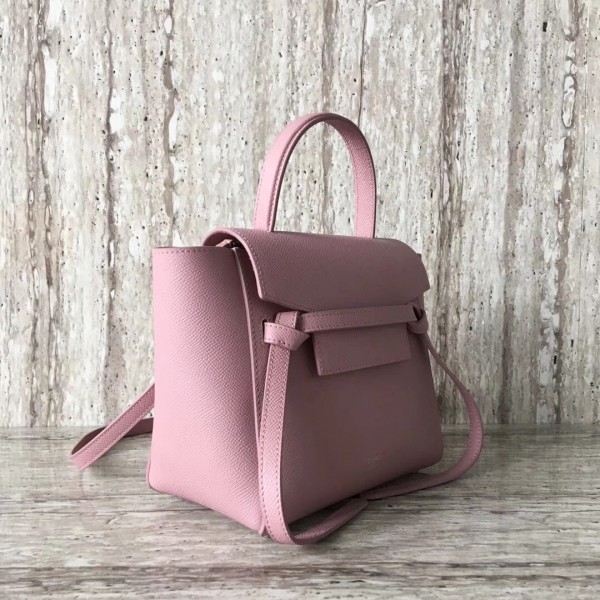 Celine Nano Belt Bag In Antique rose Grained Calfskin High