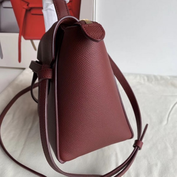 Celine Nano Belt Bag In Bordeaux Grained Calfskin High