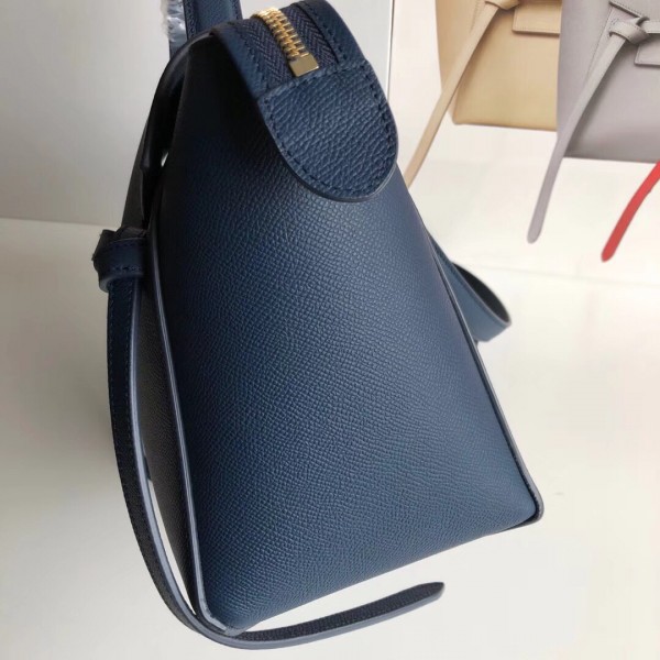 Celine Micro Belt Bag In Abyss Blue Grained Calfskin High