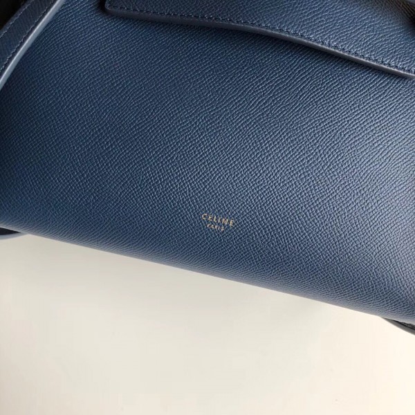 Celine Micro Belt Bag In Abyss Blue Grained Calfskin High