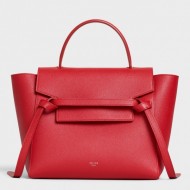 Celine Micro Belt Bag In Red Grained Calfskin High