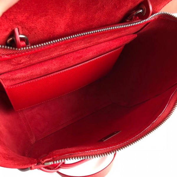 Celine Micro Belt Bag In Red Grained Calfskin High