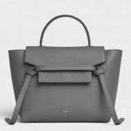 Celine Micro Belt Bag In Grey Grained Calfskin High