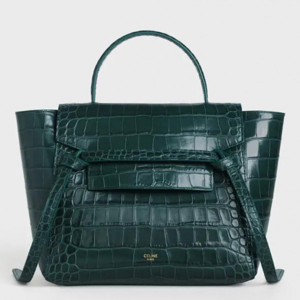 Celine Micro Belt Bag In Amazone Crocodile Embossed Calfskin High